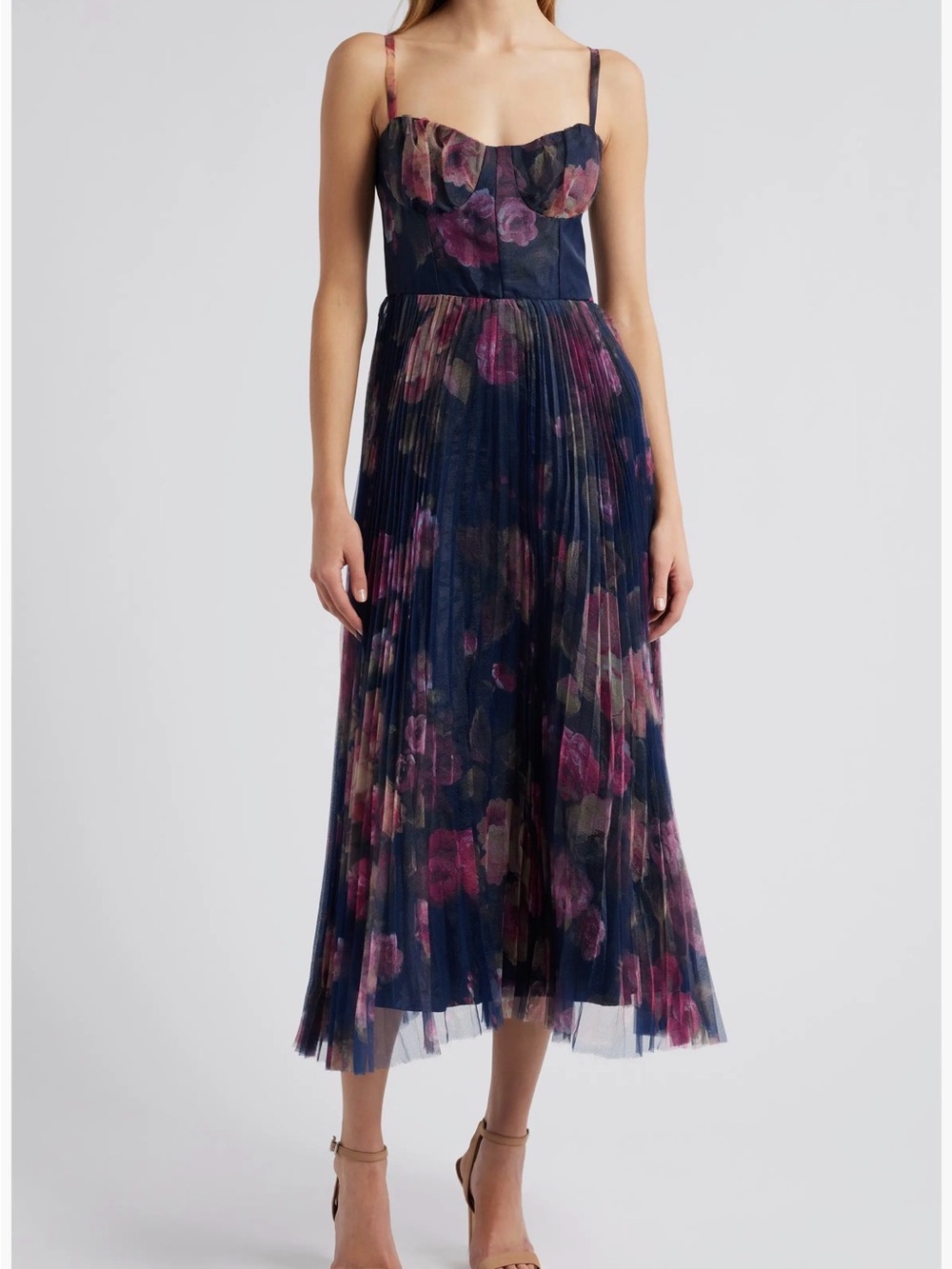 Lulu’s Alluring Midnight floral dress